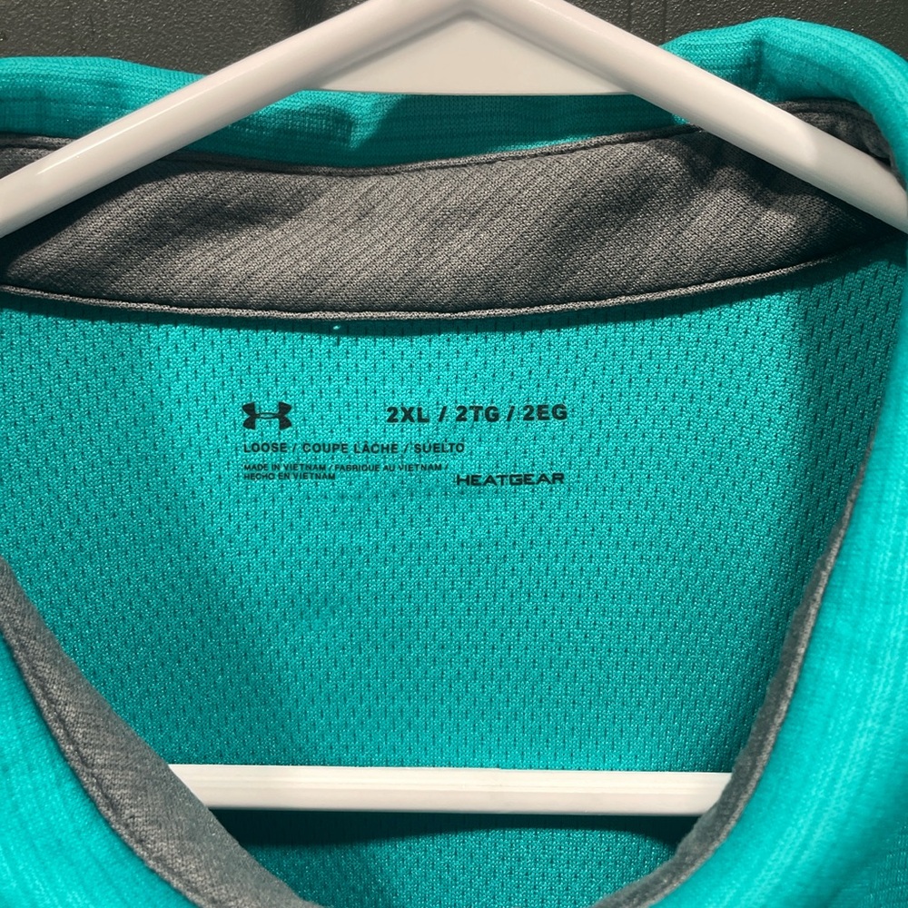Under Armour Teal and Gray HeatGear Shirt